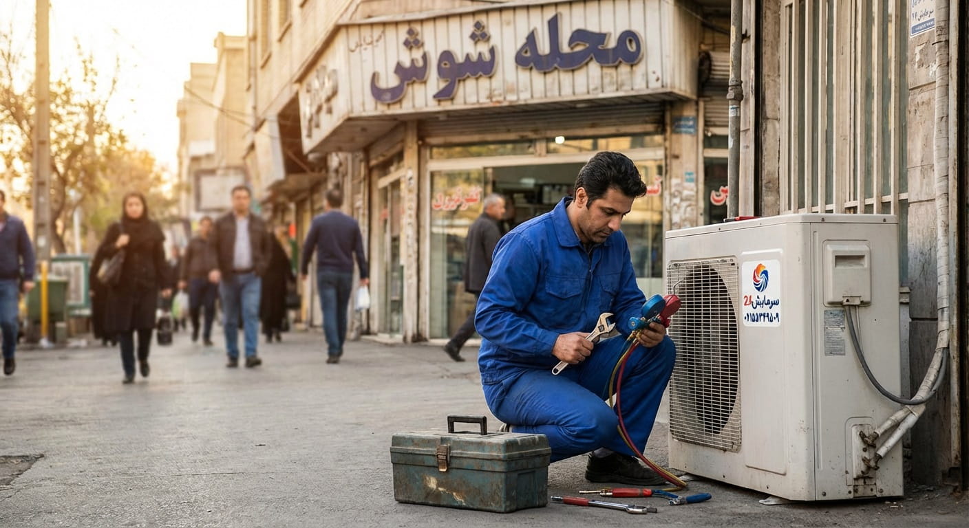 تعمیر کولر گازی شوش - خدمات تخصصی سرمایش۲۴ در محله شوش تهران